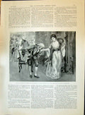 Old 1896 Lady Man Dance Romance Children Feast Home Doorstep Kitten J Victorian
