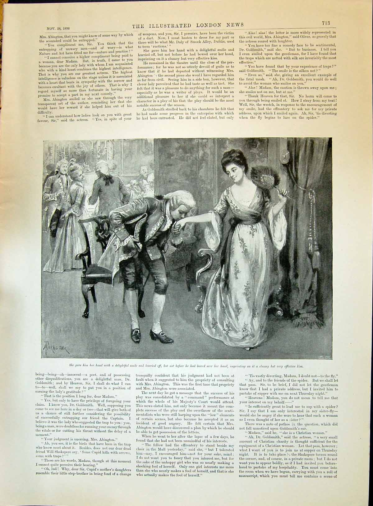 Old 1896 Lady Man Dance Romance Children Feast Home Doorstep Kitten J Victorian