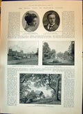 Old 1896 Duchess Marlborough Duke Blenheim Palace Bernini Fountain Boa Victorian