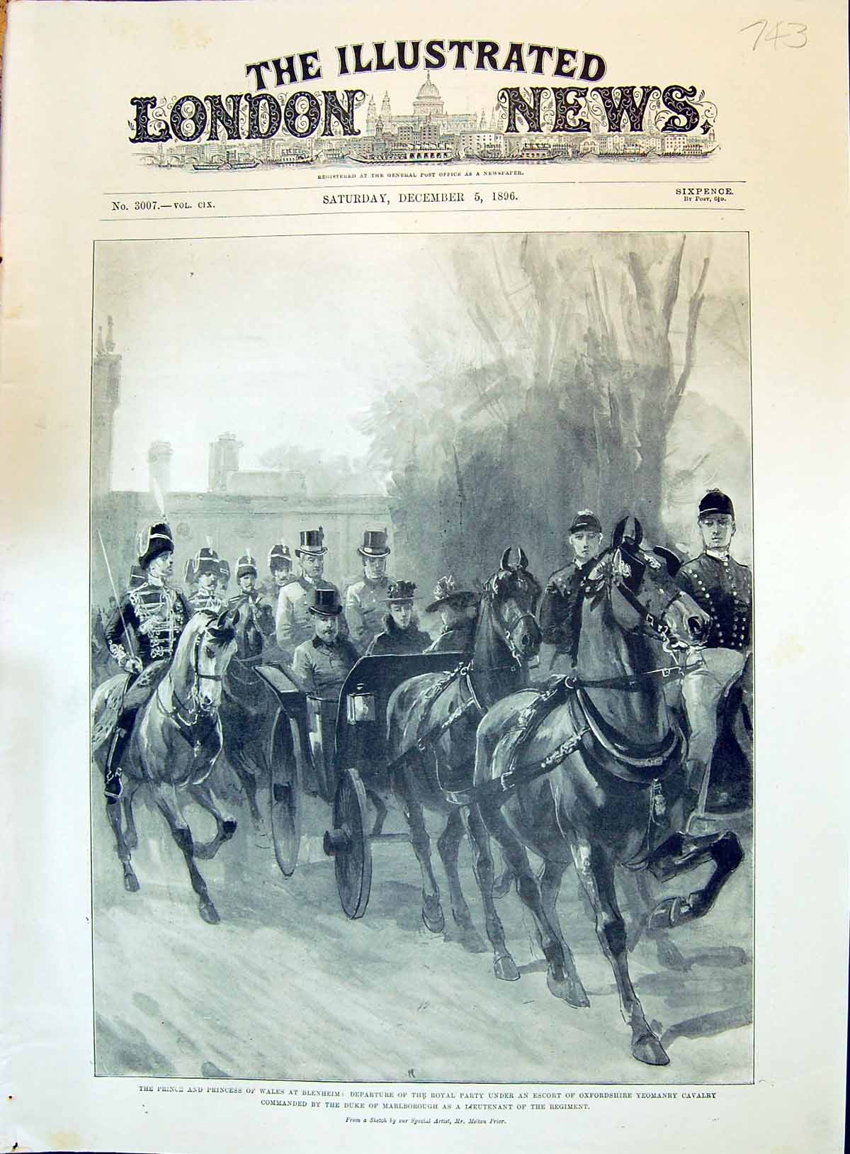Old 1896 Prince Wales Belnheim Oxfordshire Yeomanry Duke Marlborough Pro 19th