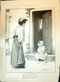 Old 1896 Family Home Little Girl Doorstep Visitor Mr. Coventry Patmor Victorian