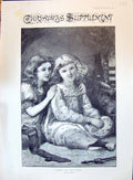 Old 1896 Children Waiting Santa Claus Christmas Walker Abbot Food Rob Victorian