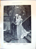 Antique Old Print 1896 Gen Wedding Christmas Man Lady Honoured Guest Process