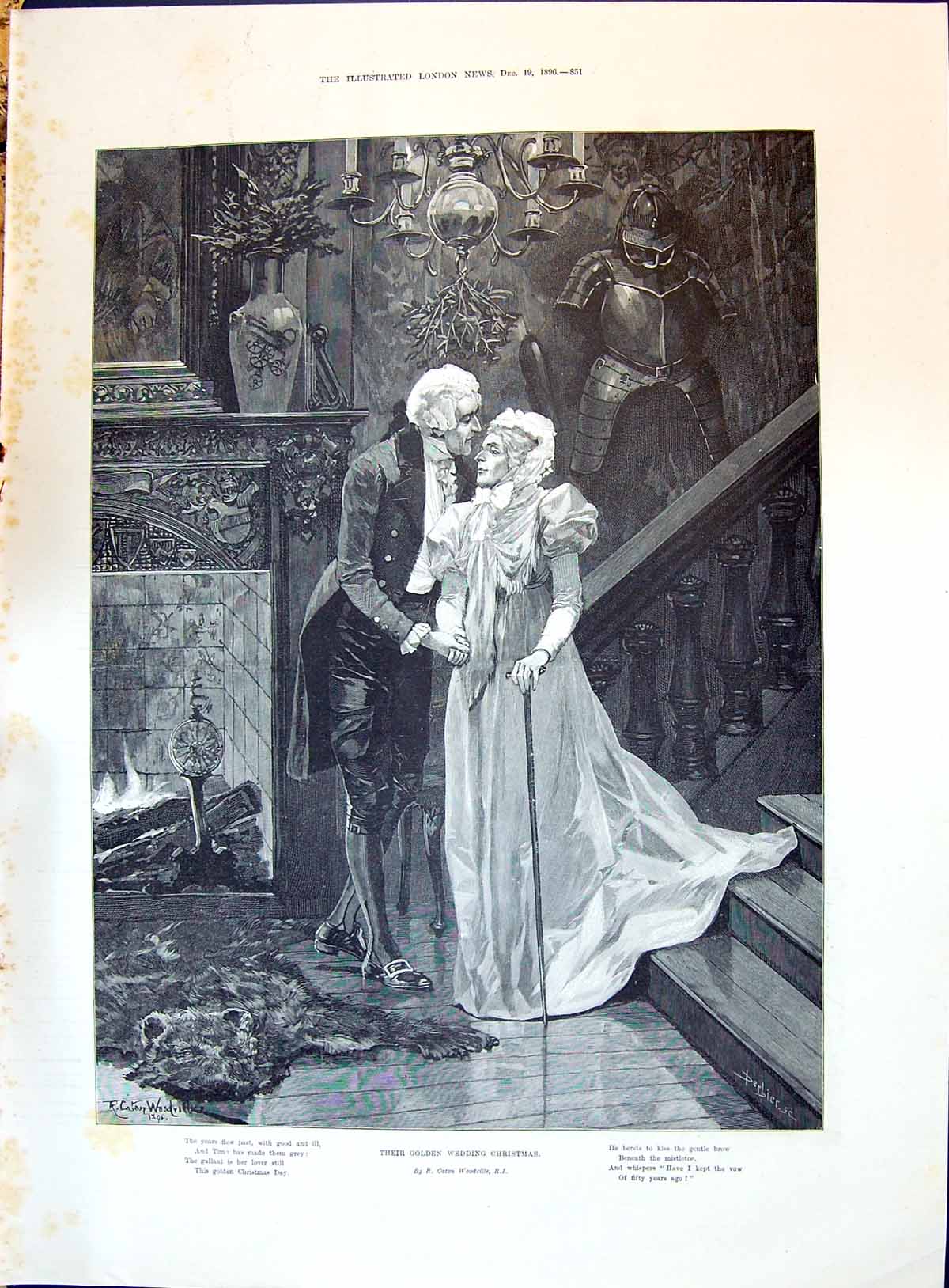 Antique Old Print 1896 Gen Wedding Christmas Man Lady Honoured Guest Process