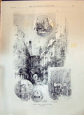 Old 1896 Windsor Castle London Moated Grange Haunting Scene Birds Arc Victorian