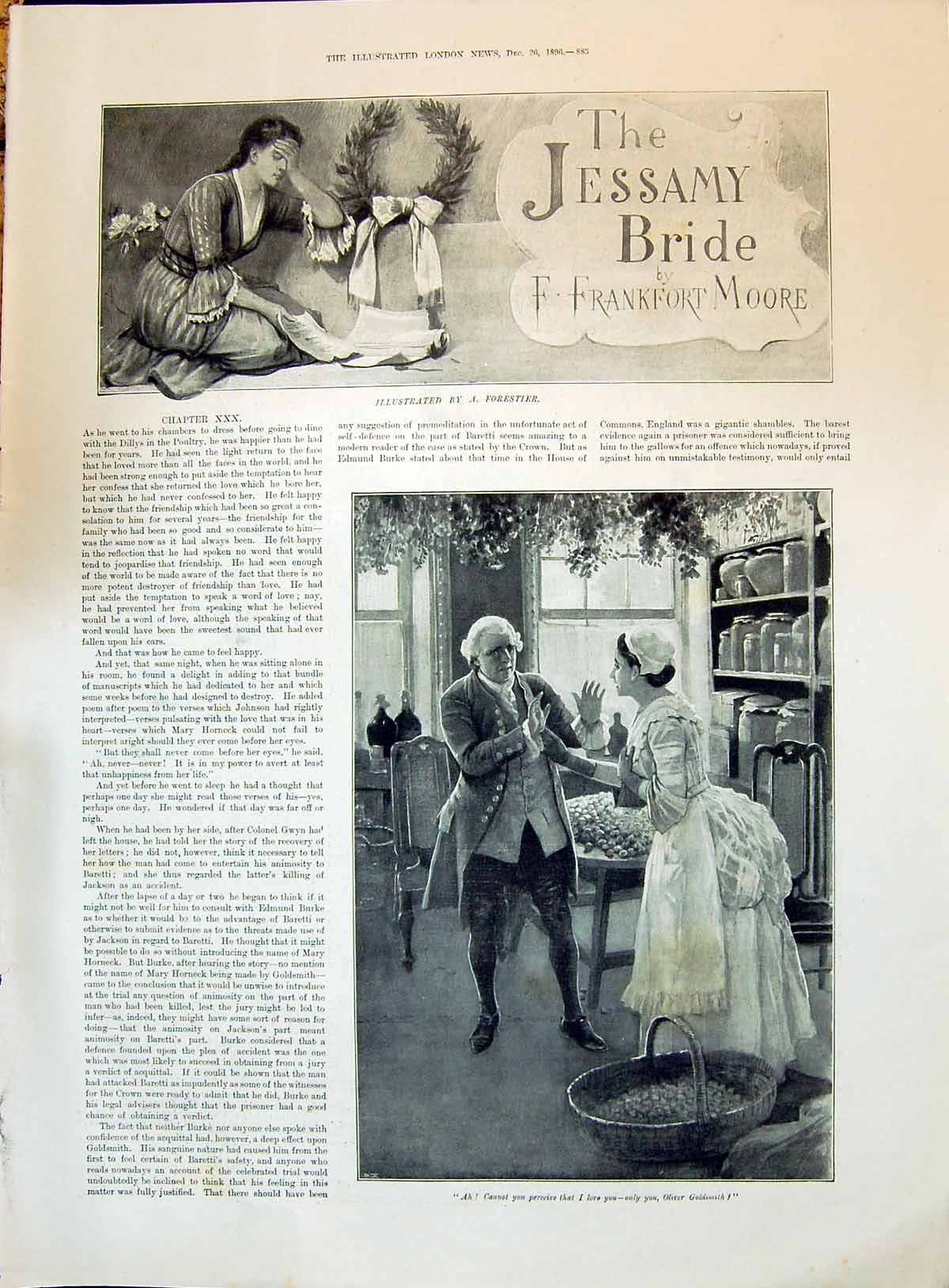 Old 1896 Story Illustration Jessamy Bride Frankfort Moore Man Lady Fo Victorian
