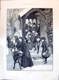 Old 1896 Village Charity Church Poor Children Christmas Marketer Lady Victorian