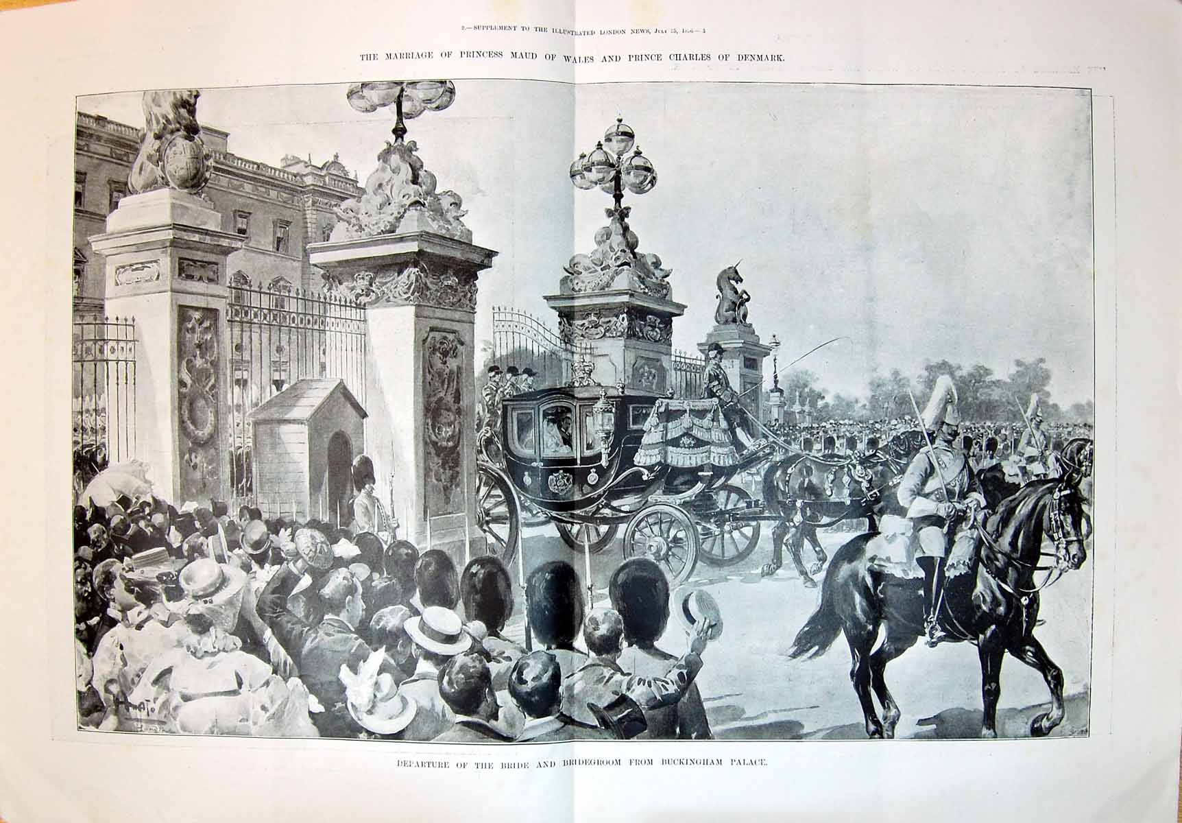 Old 1896 Marriage Princess Maud Wales Prince Charles Denmark Buckingh 19th