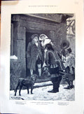 Old 1896 Christmas Present Spanish Main Shop Doorway Street Scene Woo Victorian