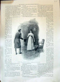 Original Old Antique Print 1896 Lady Man Top Hat Chair Dressing Room Monsieur