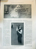 Old Print 1896 Dolls Ghost Man Bulter Wine Glass Puckler Nina Manufacture 19th