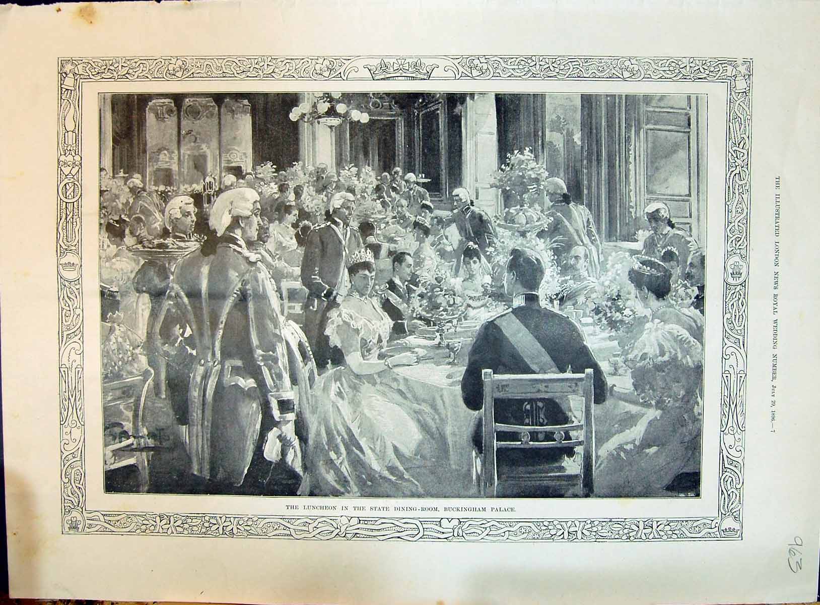 Old 1896 Luncheon State Dining Room Buckingham Palace Balcony Wedding Victorian