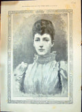 Old 1896 H.R.H. Princess Wales Prince Charles Denmark Ship Fyen Heimd Victorian