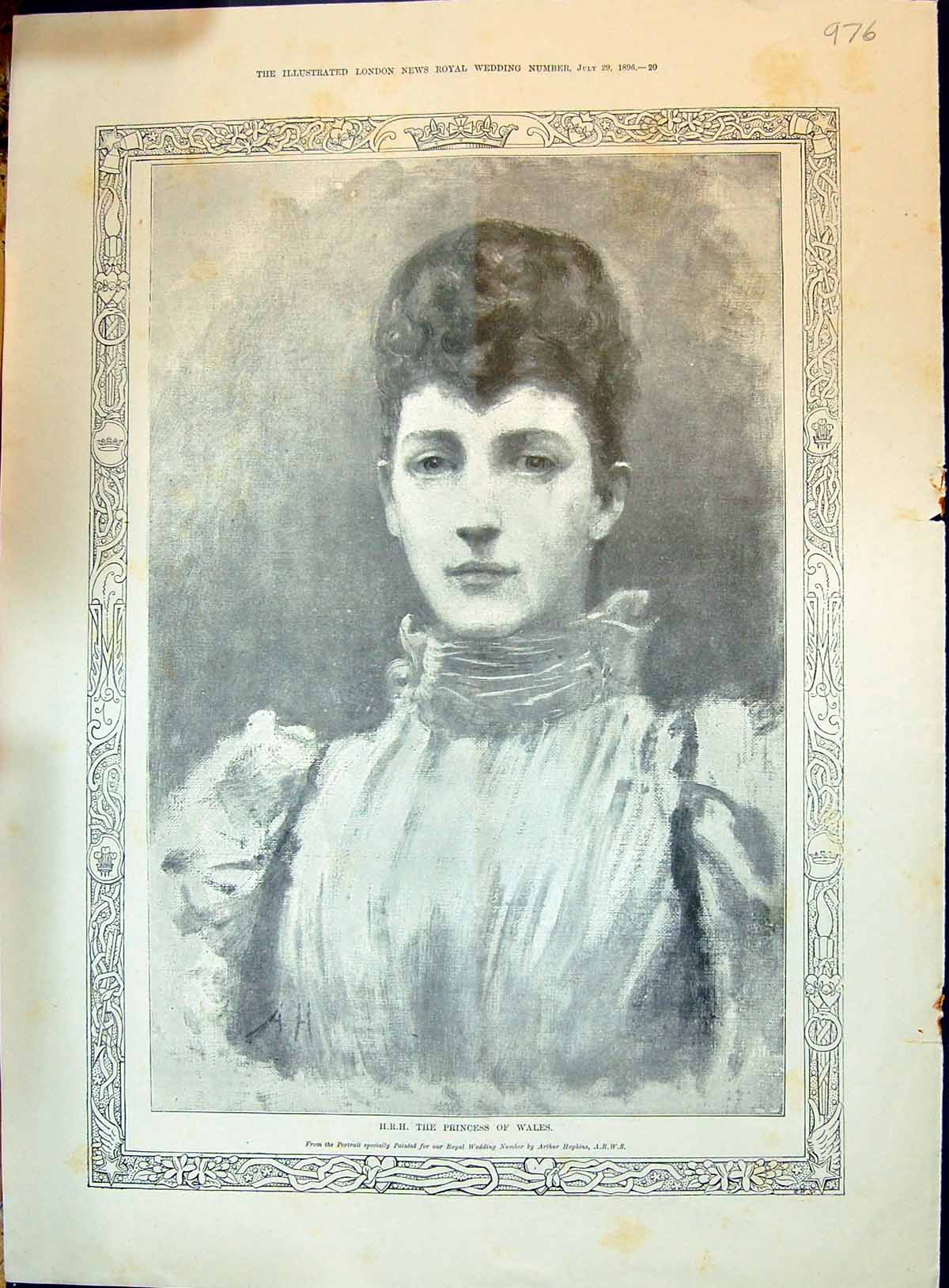 Old 1896 H.R.H. Princess Wales Prince Charles Denmark Ship Fyen Heimd Victorian