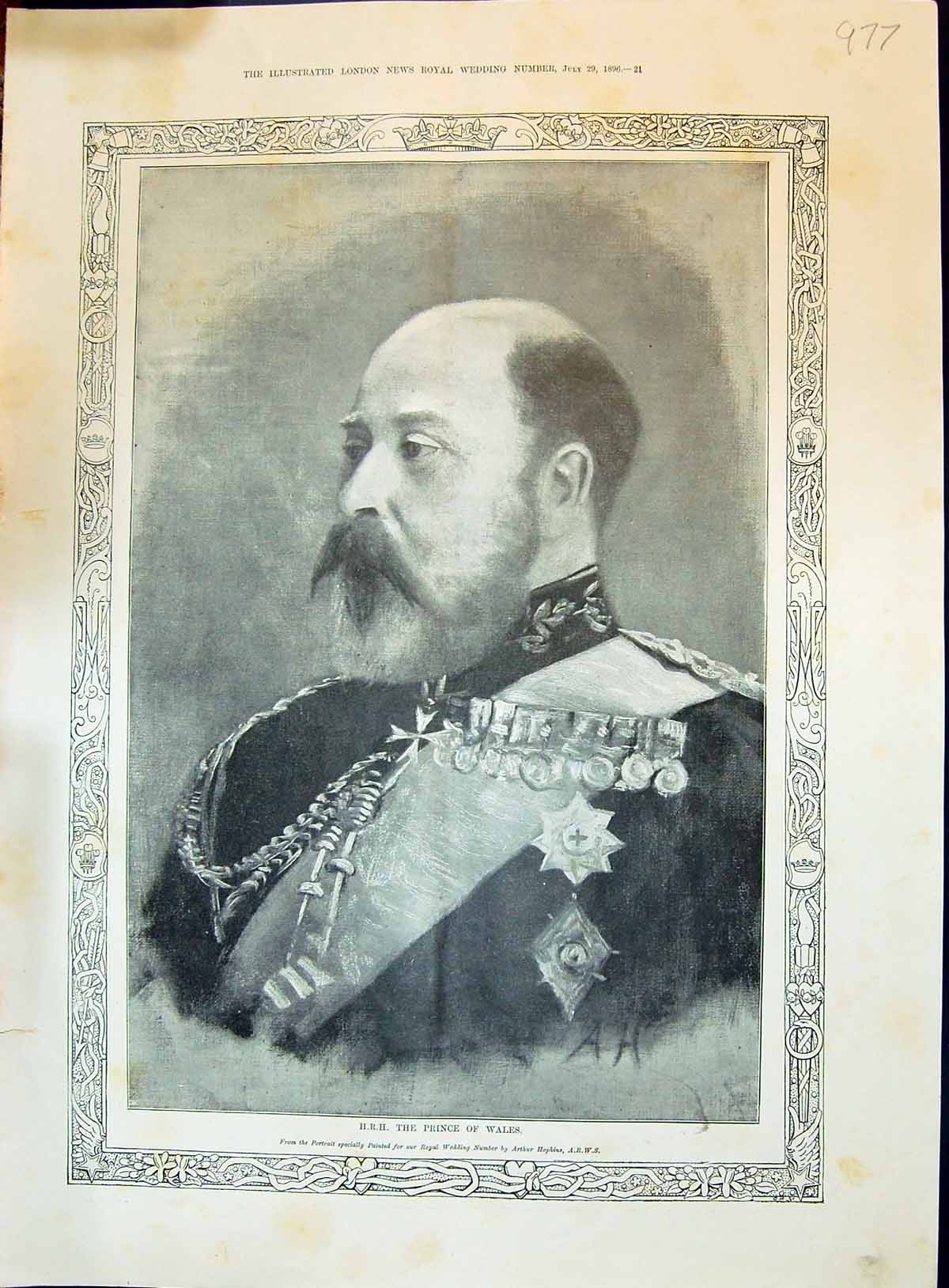 Old 1896 H.R.H. Prince Wales Duchess Fife Princess Victoria Alice Lad Victorian