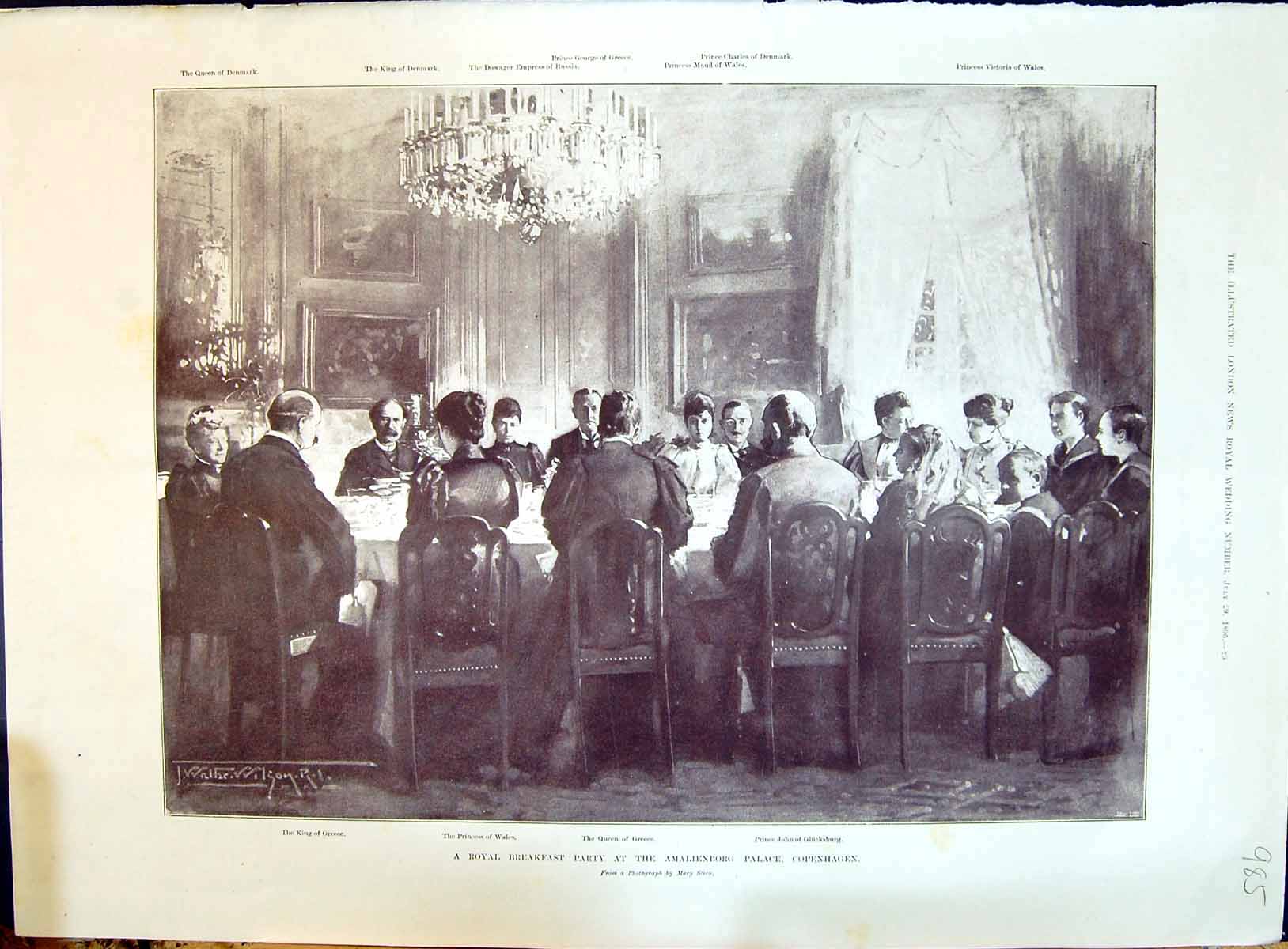Old 1896 King Greece Princess Wales Royal Family Copenhagen Glucksbur Victorian