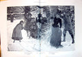 Old 1897 An Ambush Snowballs Snow Winter Weather Outdoor Scene Lucien 0 19th
