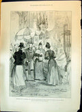 Old Antique Print 1897 Prince Princess Wales Bazaar Fenton Warwick Vase M 19th