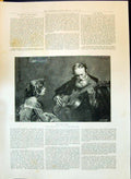 Old Antique Print 1897 Guitar-Player Woman Man Indoor Scene Texidor Paris 19th