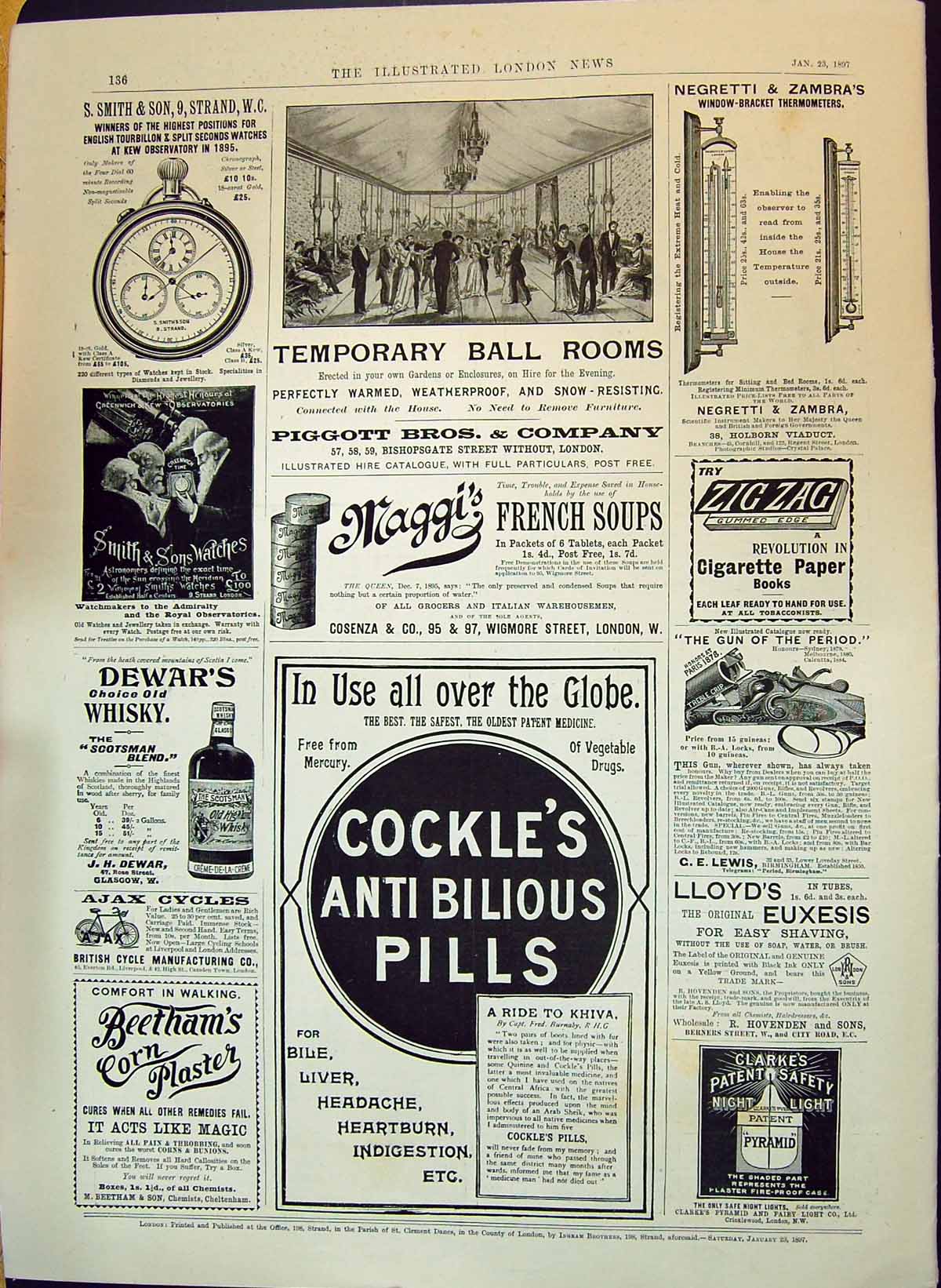 Old 1897 Cockle'S Anti Bilious Pills Beetham'S Bewar'S Piggott Bros A Victorian