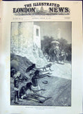 Old 1897 Indian Famine Roadside Scene Elephant Famine-Stricken Distri Victorian