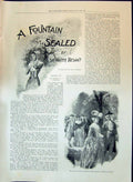 Old 1897 Fountain Sealed Sir Walter Besant Story Illustration Burgess Victorian