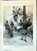 Old 1897 Benin Disaster Native Women And Children Cuban Rebellion Reb Victorian