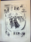 Old 1897 Scenes In The Snow Winter Sketches Late Sir Isaac Pitman Int Victorian