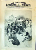 Old 1897 Indian Famine Road To Relief Houses Leakage And A Scramble F Victorian