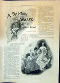 Old 1897 Fountain Sealed Sir Walter Besant Illustration Story Burgess Victorian