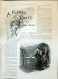 Old 1897 Fountain Sealed Sir Walter Besant Illustration Story Burgess Victorian