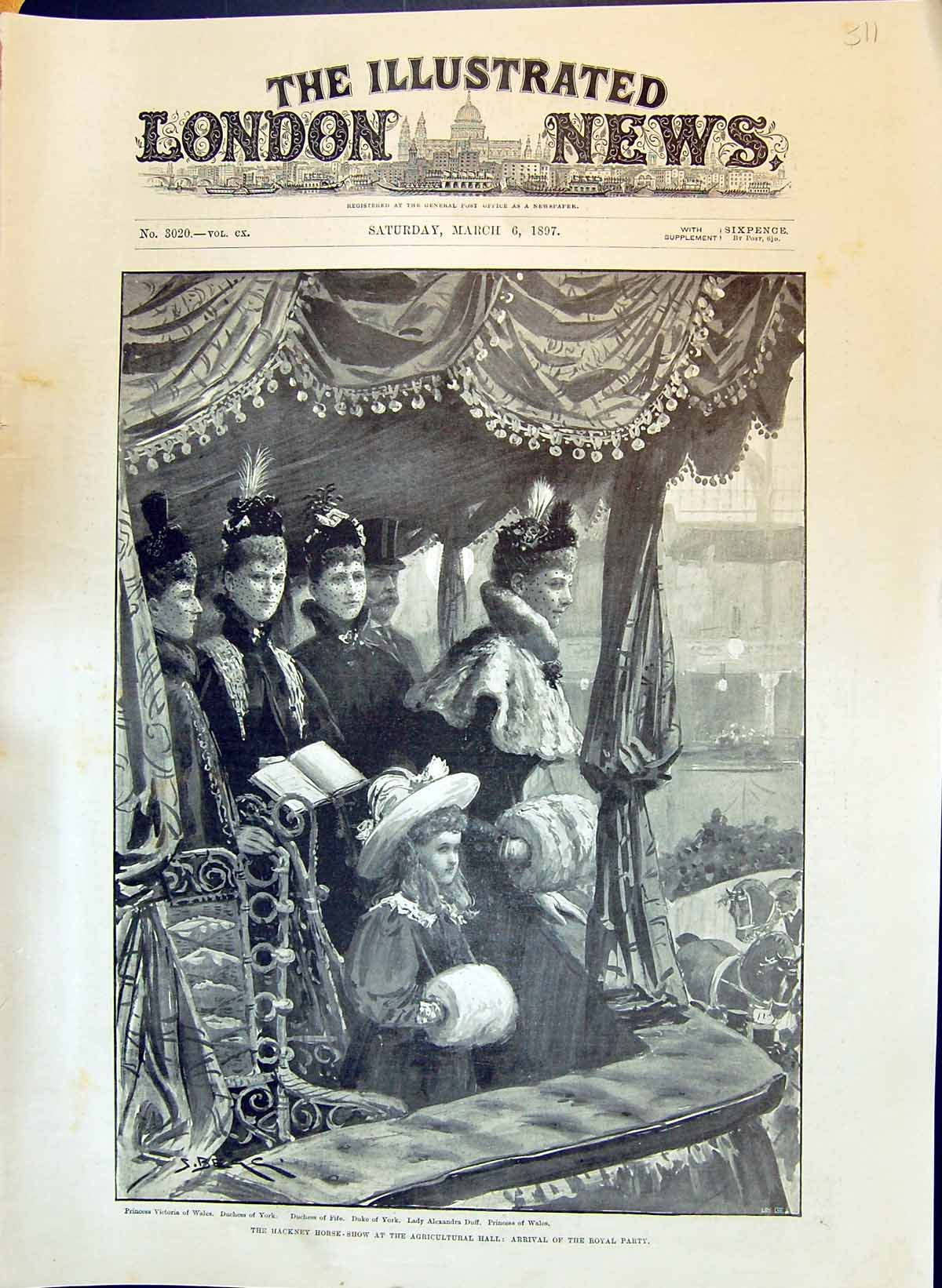 Old 1897 Hackney Horse-Show Agricultural Hall Arrival Royal Party Yor Victorian
