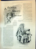 Old 1897 Fountain Sealed Sir Walter Besant Illustration Story Burgess Victorian