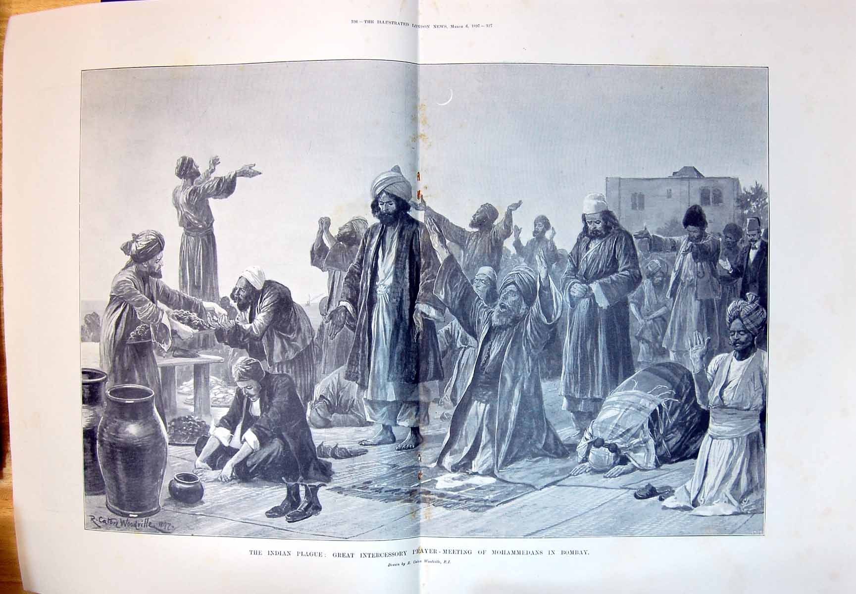 Old 1897 Indian Plague Great Intercessory Prayer Meeting MohammedansVictorian