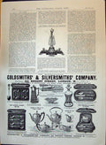 Antique Print 1897 Shropshire Challenge Trophy Gsmiths Silversmiths Company
