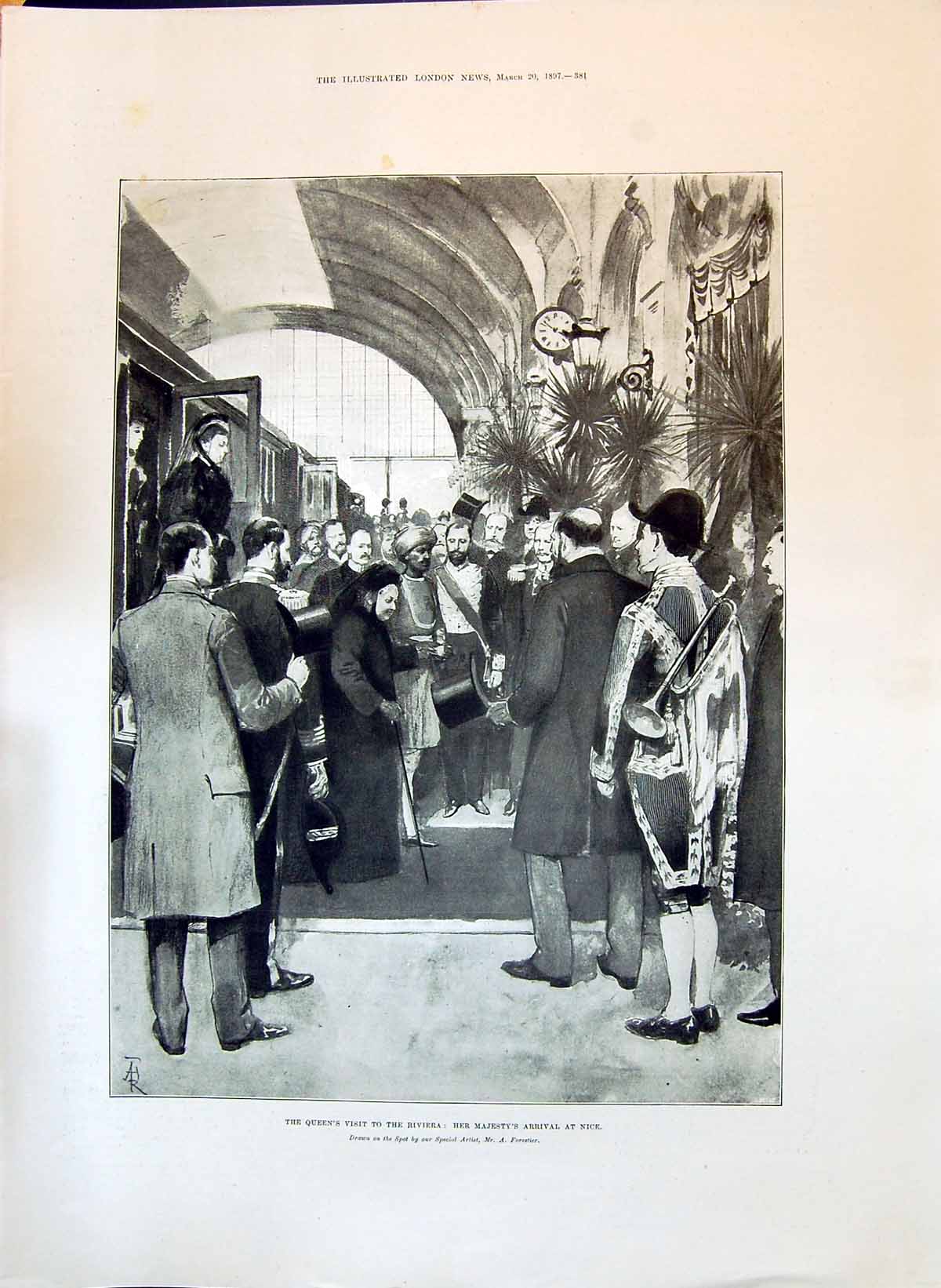Old 1897 Riviera Queen'S Visit Nice Forestier Hindu Festival Mahamaka Victorian