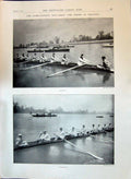 Original Old Antique Print 1897 Inter-Varsity Boat-Race Oxford Cambridg 19th