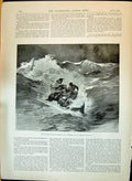 Old 1897 Montbard Illustration Boat Sea Louis Becke Ridan Illustratio Victorian