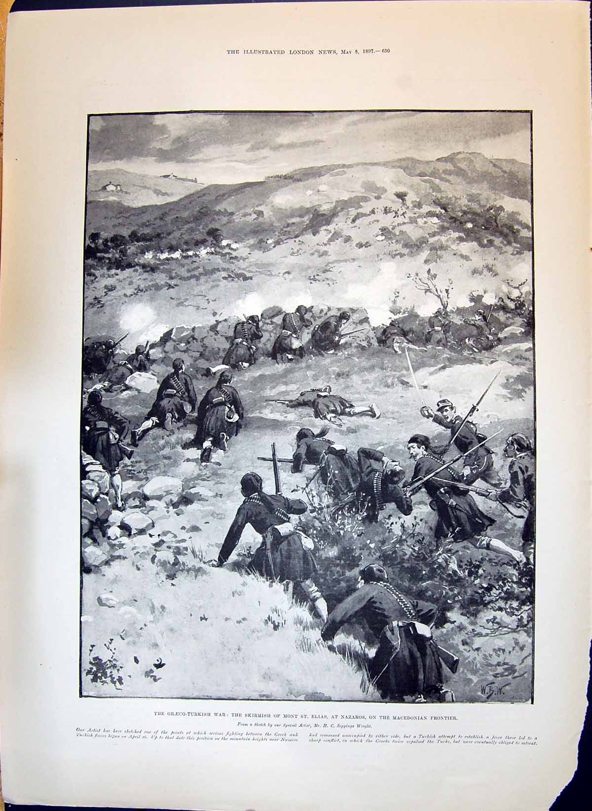 Old 1897 Graeco-Turkish War Mont St. Elias Nazaros Nicoll Commanding Victorian