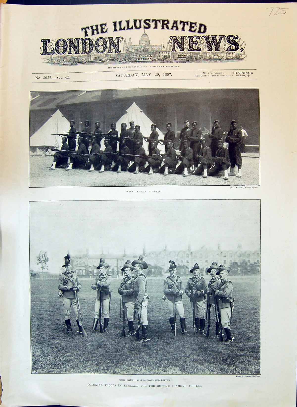 Old 1897 West African Houssas Mounted Rifles Colonial Troops Queens D Victorian