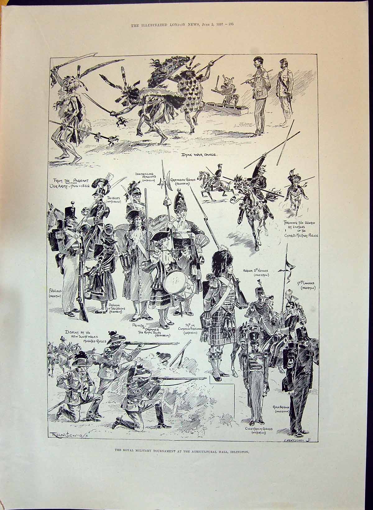 Old 1897 Royal Military Tournament Agricultural Hall Islington Highga Victorian