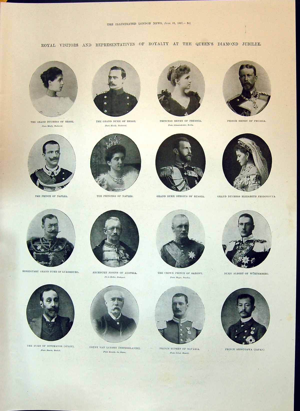 Old 1897 Royal Visitors Queen'S Diamond Jubilee Grand Military Tattoo Victorian
