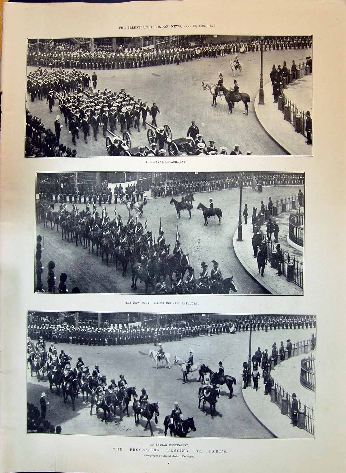 Old 1897 Naval Detachment South Wales Infantry Procession St. Pauls C Victorian