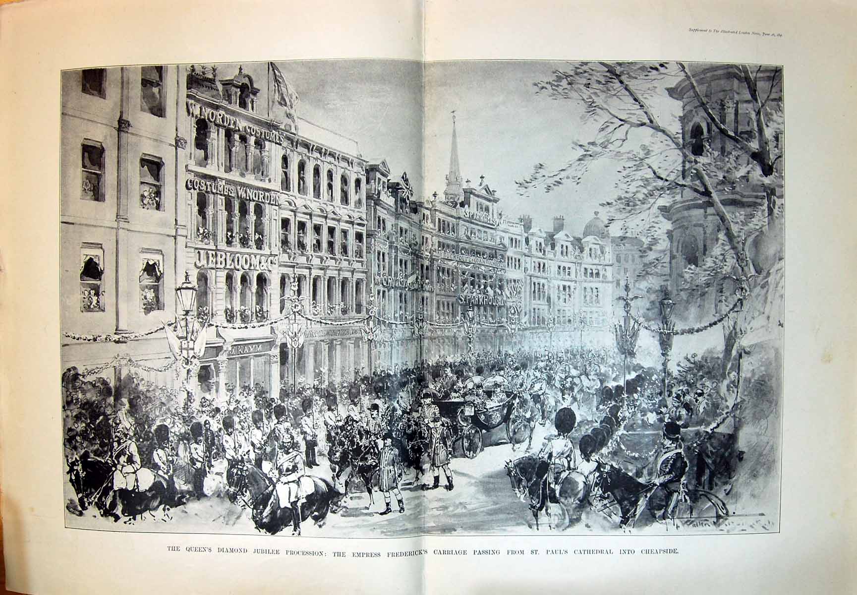 Old 1897 Queen Diamond Jubilee Procession Empress Frederick CarriageVictorian