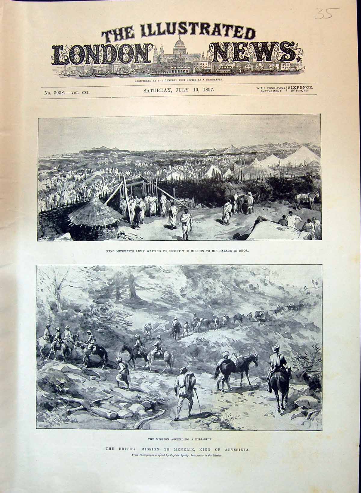 Old 1897 British Mission King Menelik King Abyssinia Army Mountains C Victorian