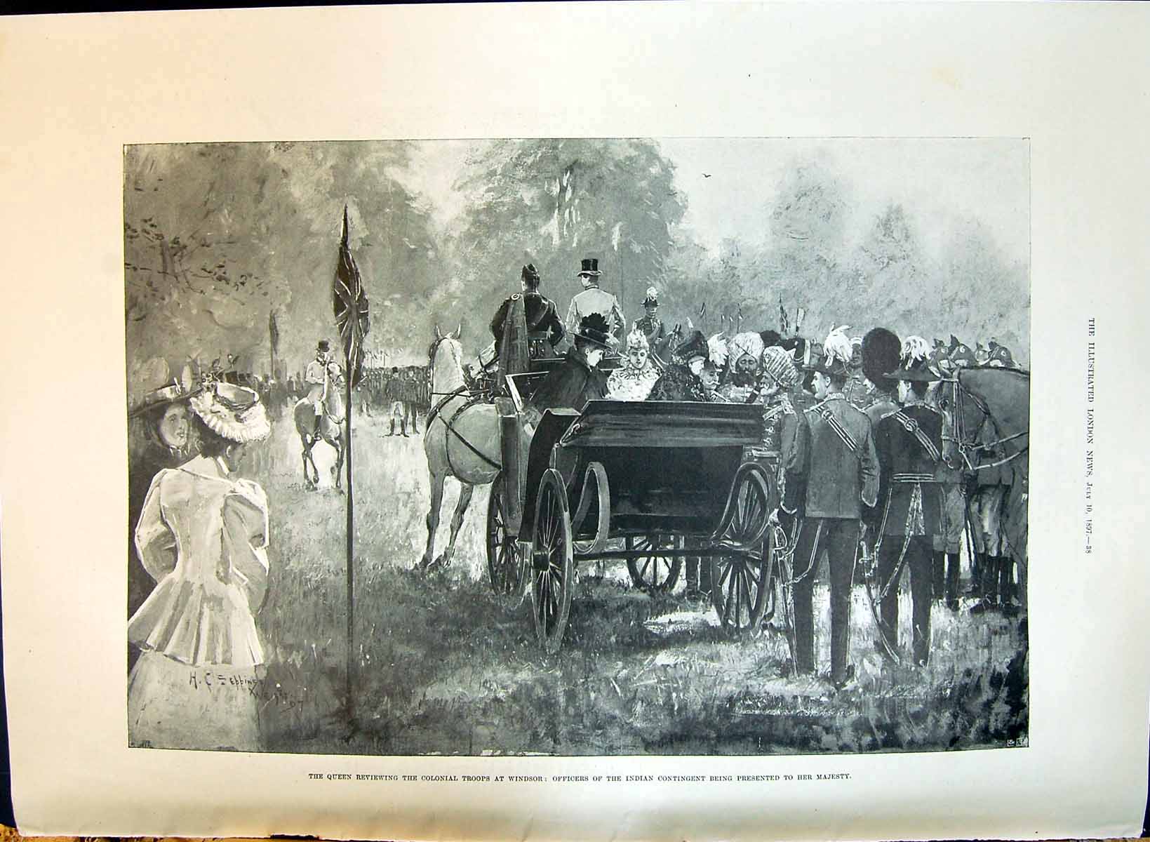 Old 1897 Queen Colonial Troops Windsor Indian Ficers Augustine Cross Victorian