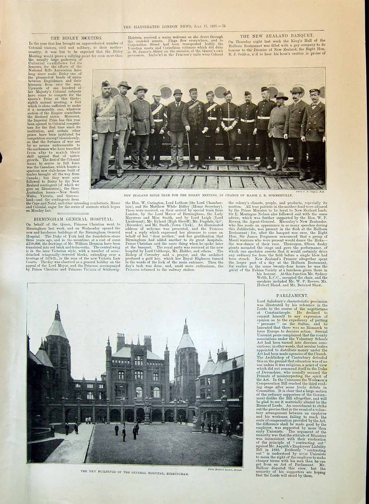 Old 1897 Zealand Rifle Bisley Sommerville Hospital Birmingham Lock At Victorian
