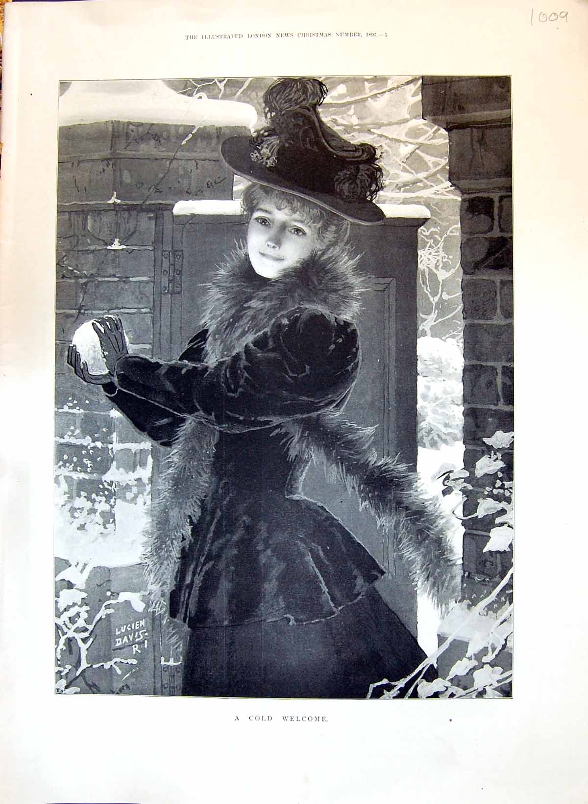Old 1897 Lucien Davis Beautiful Woman Snowball Shahbash Wallah Native 19th