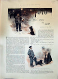 Antique Print 1897 Illustration Story Toto Man Umbrella Dog Children Paget