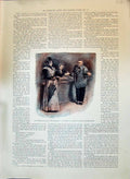 Old Antique Print 1897 Colour Madame Lady Man Shop Assistant Policeman 19th